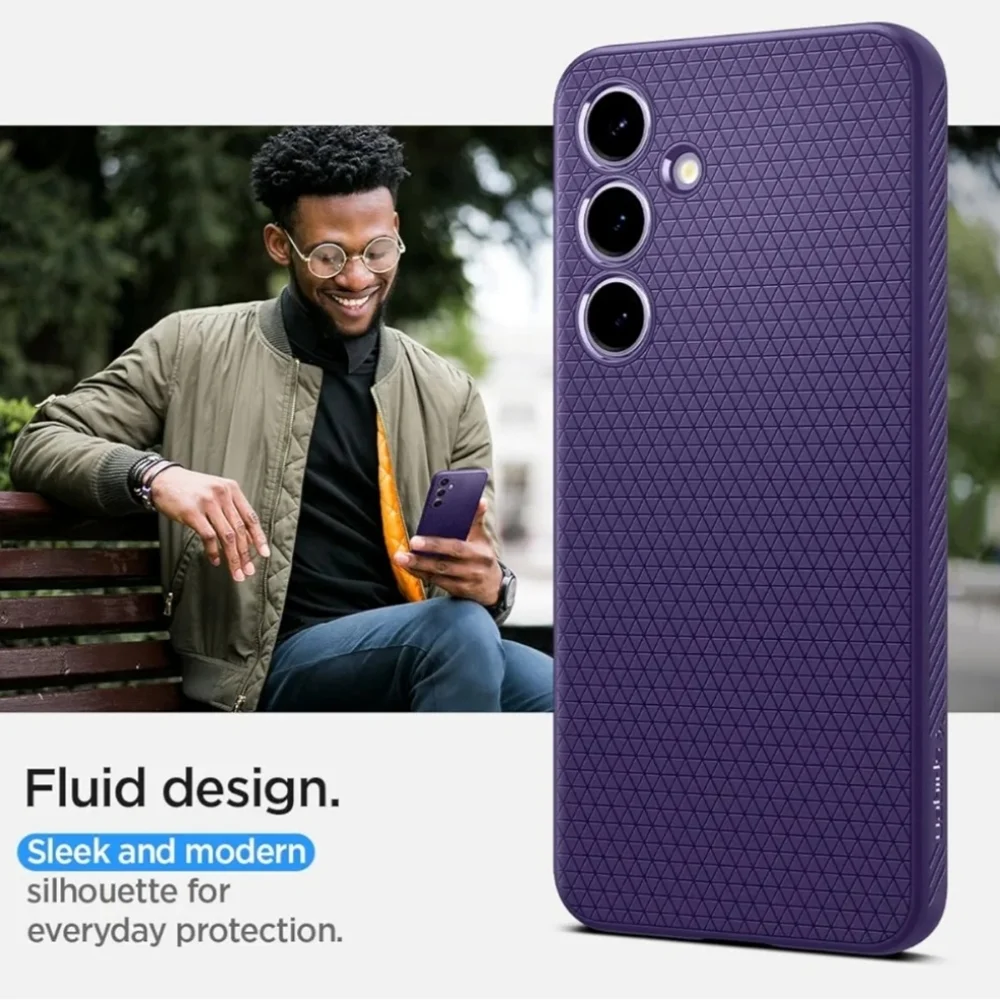 Samsung Galaxy S24 Spigen Liquid Air Purple Textured Case Military Protection